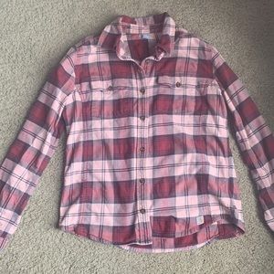 Pink Plaid Carhartt Button Up Collared Size M (8/10) Shirt